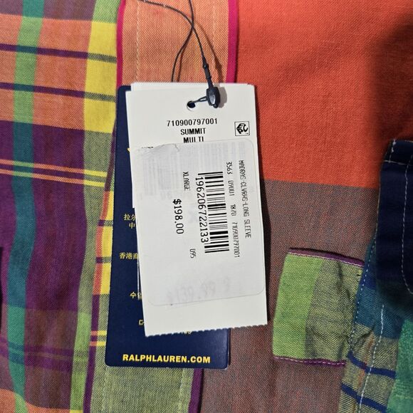 Polo Ralph Lauren Mens XL Fun Shirt Ornament Madras Utility Classic Patchwork - Picture 7 of 12